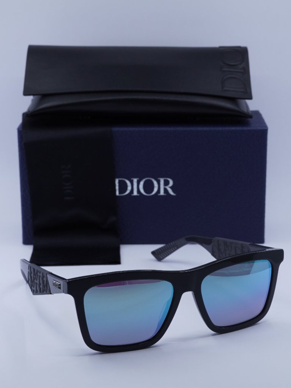 Dior DIORB27 S1I 45I6 Square Sunglasses - Grey / Green Mirror